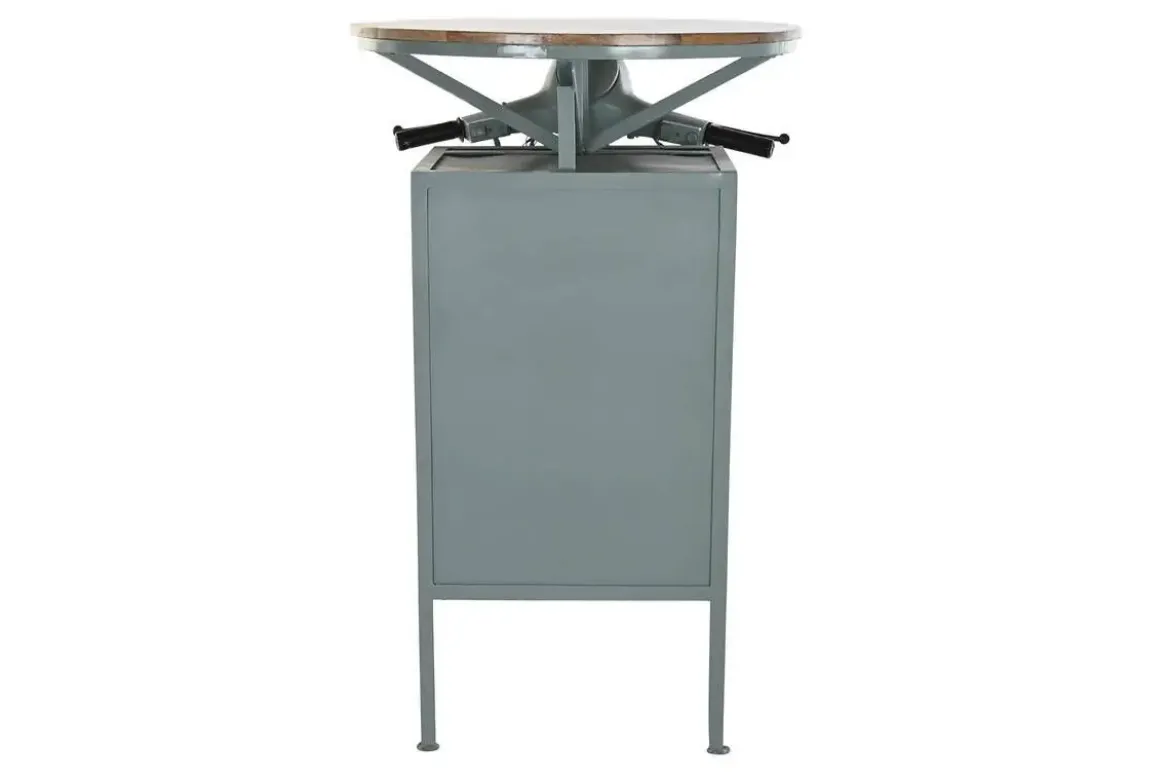 Mesa Alta Industrial de Hierro y Madera de Mango Moto Verde Menta MB-200498