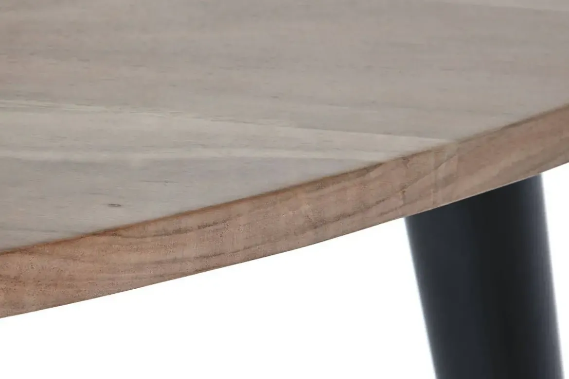 Mesa Auxiliar de Acacia y Metal Natural MB-207414
