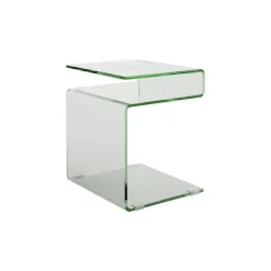 Mesa Auxiliar de Cristal con Revistero ZETA