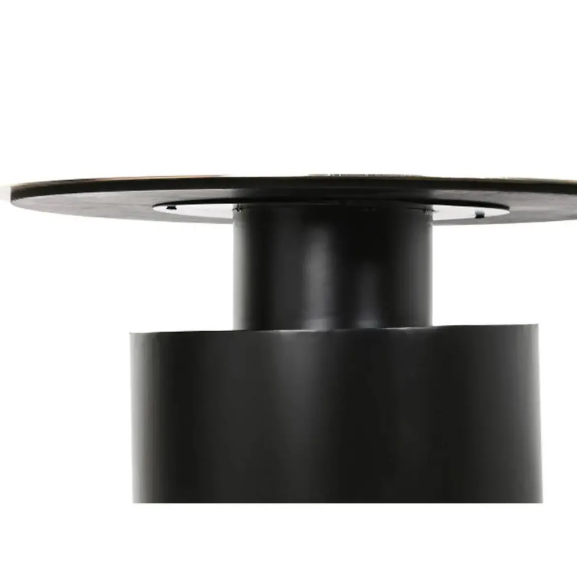 Mesa Auxiliar de Hierro Color Negro y Dorado MB-205297