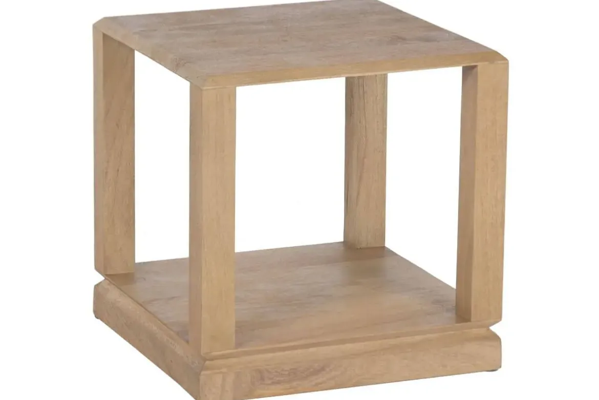 Mesa Auxiliar de Madera de Mango 45x45 cm CHORRO DE ARENA MB-221966