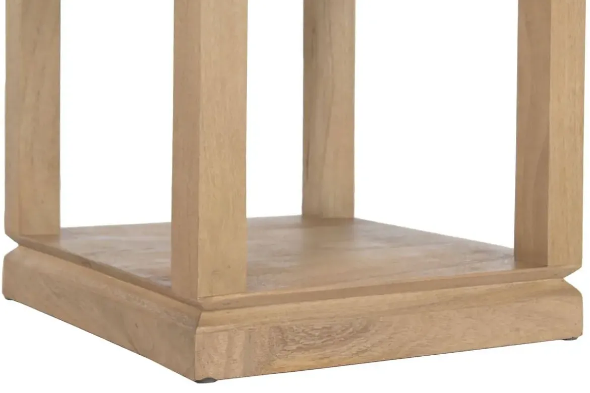 Mesa Auxiliar de Madera de Mango 45x45 cm CHORRO DE ARENA MB-221966