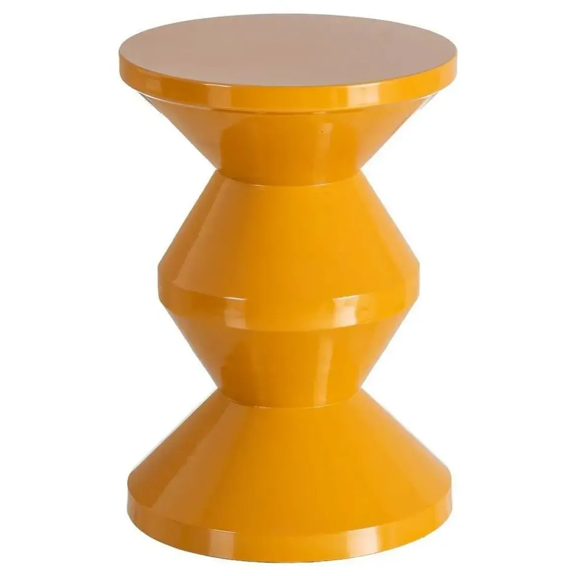 Mesa Auxiliar de Metal Color Mostaza Diseño Geométrico 615663