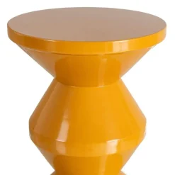Mesa Auxiliar de Metal Color Mostaza Diseño Geométrico 615663