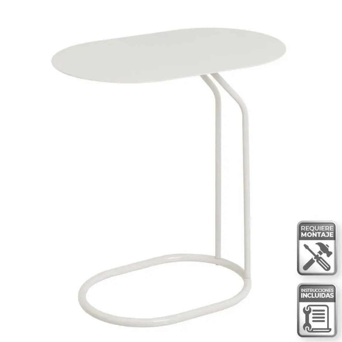 Mesa Auxiliar de Metal en Color Greige 45 cm 807379