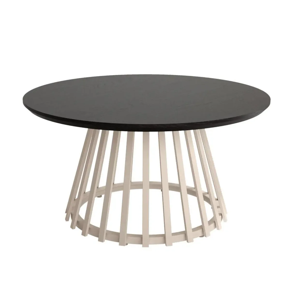 Mesa Auxiliar de Metal Marfil y Sobre Biselado de 25 mm 80 cm SAHARA