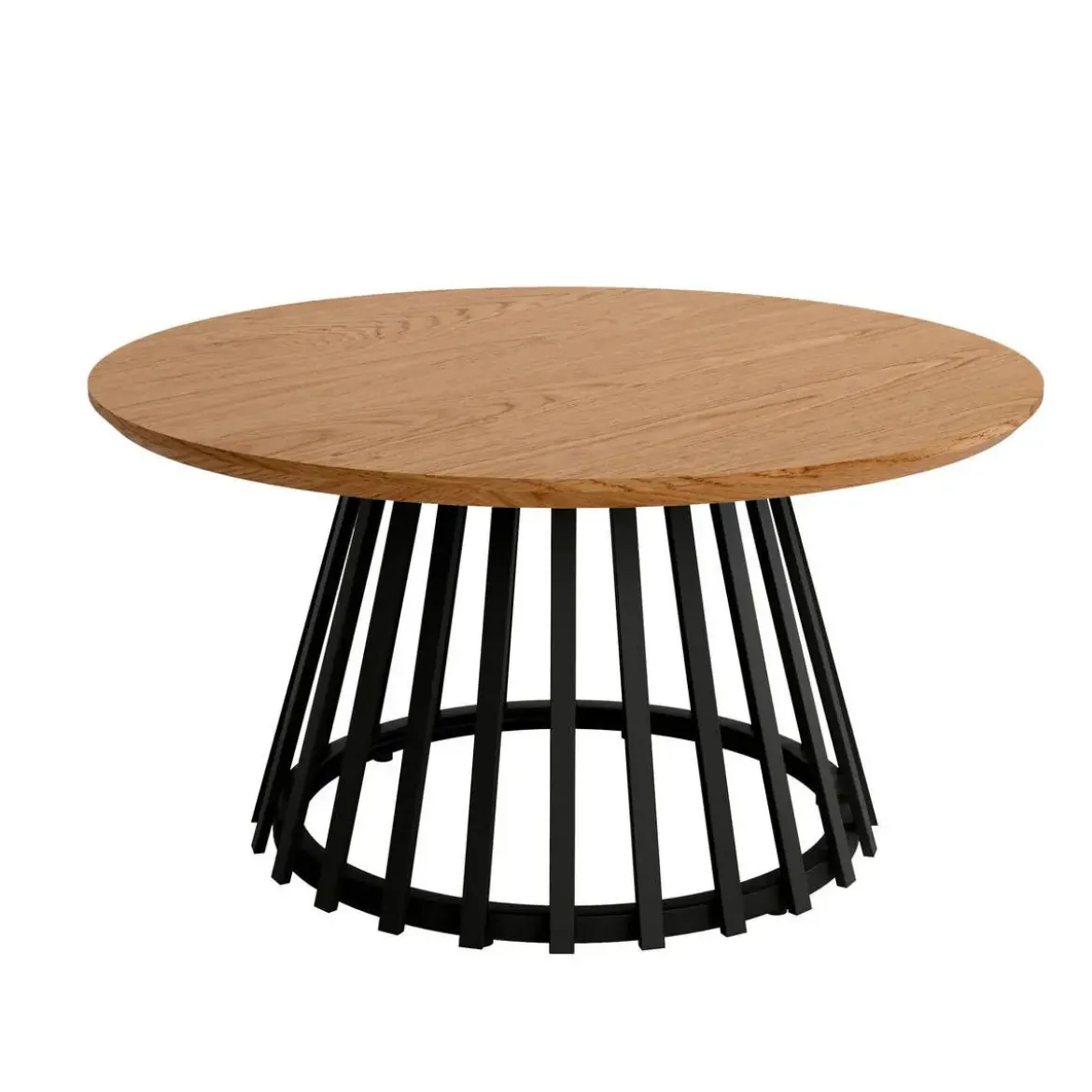 Mesa Auxiliar de Metal Negra y Sobre Biselado de 25 mm 80 cm SAHARA
