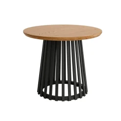 Mesa Auxiliar de Metal Negro y Sobre Biselado de 25 mm 60 cm SAHARA