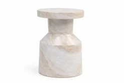 Mesa Auxiliar de Mármol Redonda Color Natural MB-230443