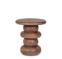 Mesa Auxiliar Escultórica en Madera de Mango Tobacco LOPEZ 0747460