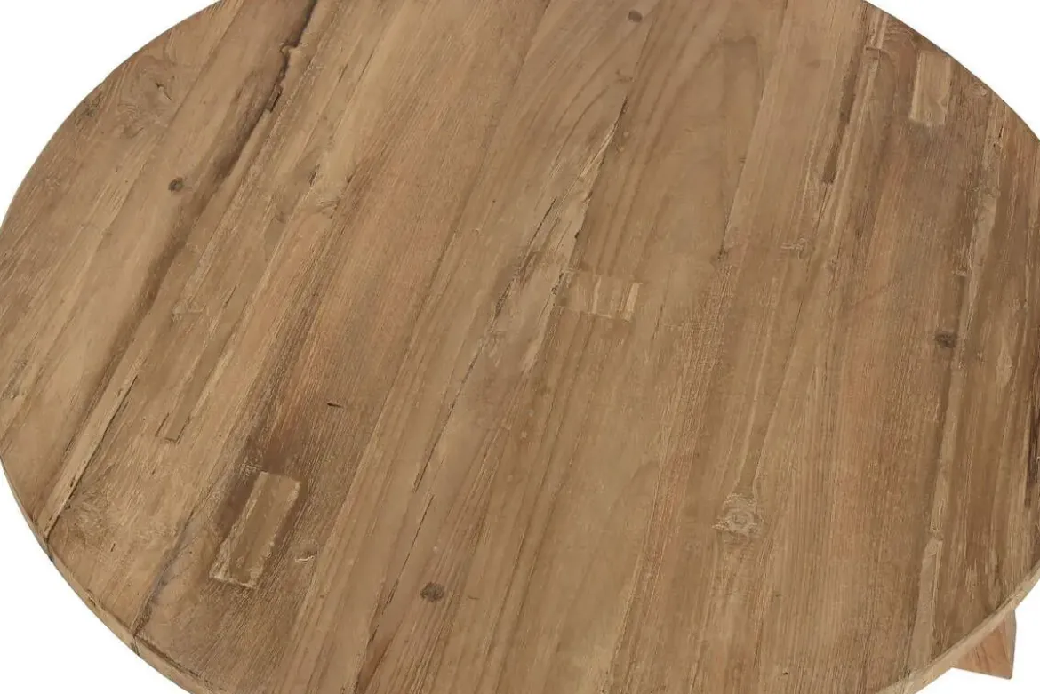 Mesa Auxiliar Redonda de Madera Natural MB-219429