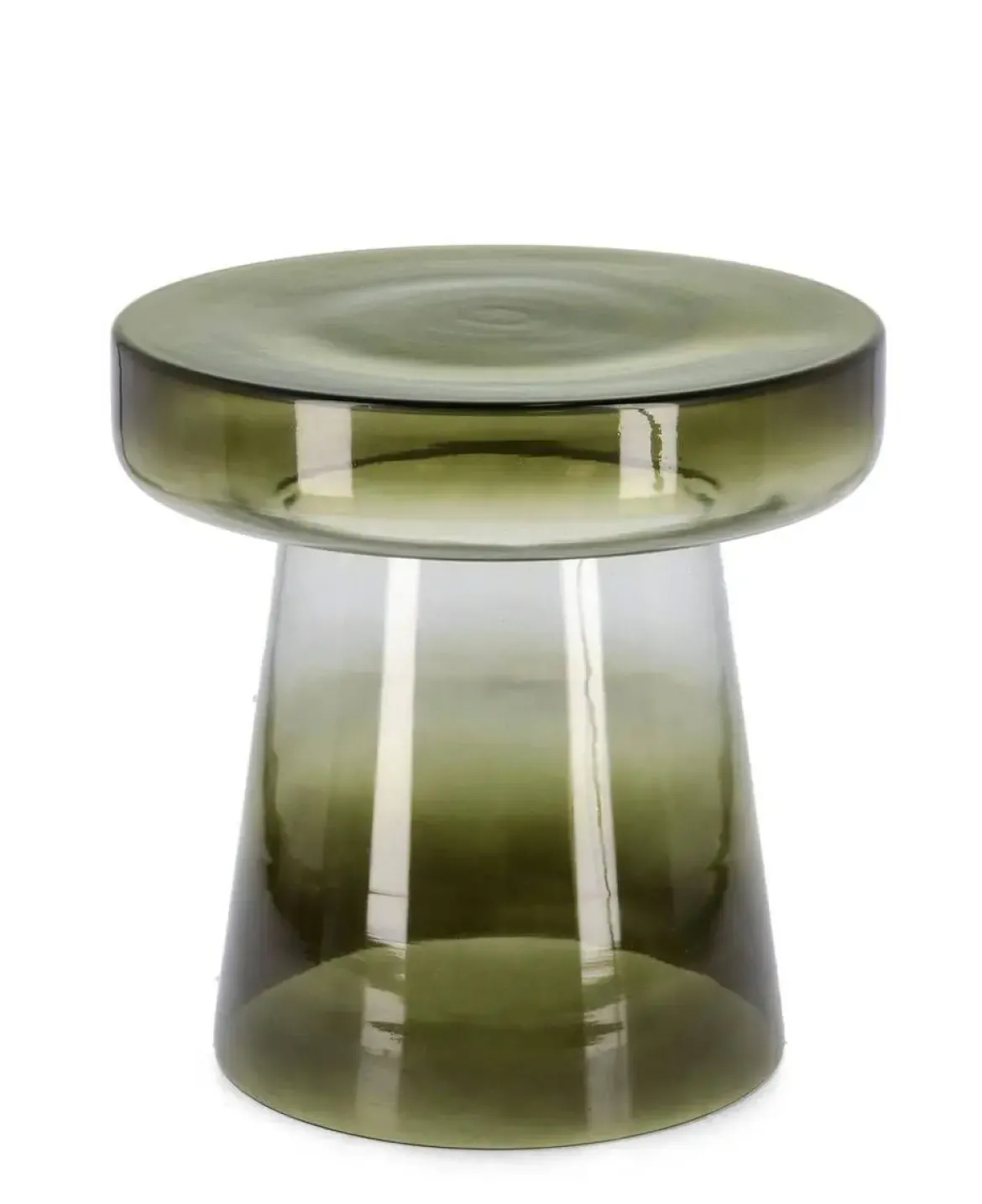 Mesa Auxiliar Redonda de Vidrio Verde FAZAL 0746997