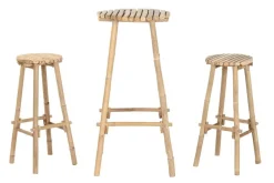 Mesa Bar de Bambú con 2 Taburetes MB-218225