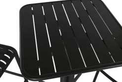 Mesa Bar Set con 2 Taburetes en Negro Estructura Metal MB-218235