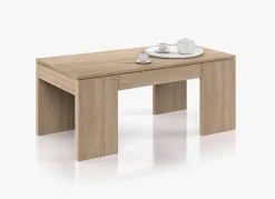 Mesa centro color roble canadian con tablero de melamina con tapa elevable 001637F