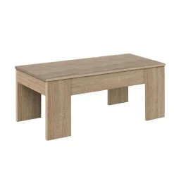 Mesa centro color roble canadian con tablero de melamina con tapa elevable 001637F