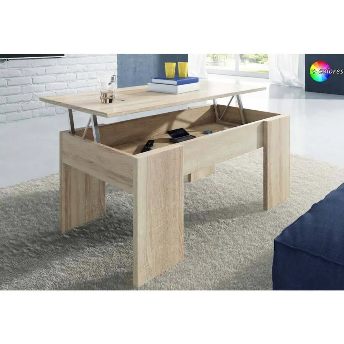 Mesa centro elevable GALA 90x50 cm