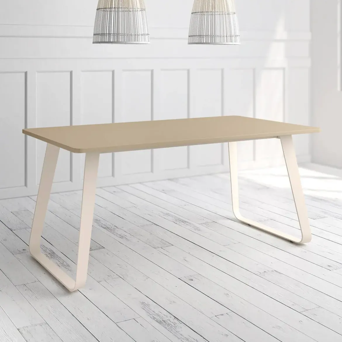 Mesa Como Rectangular 160 cm Estuctura Marfil BOGAL CNG068M
