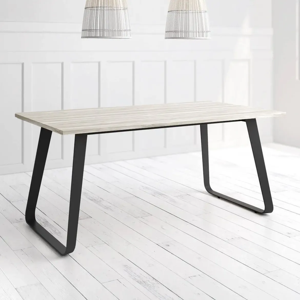 Mesa Como Rectangular 180 cm Estuctura Negra BOGAL CNG069N