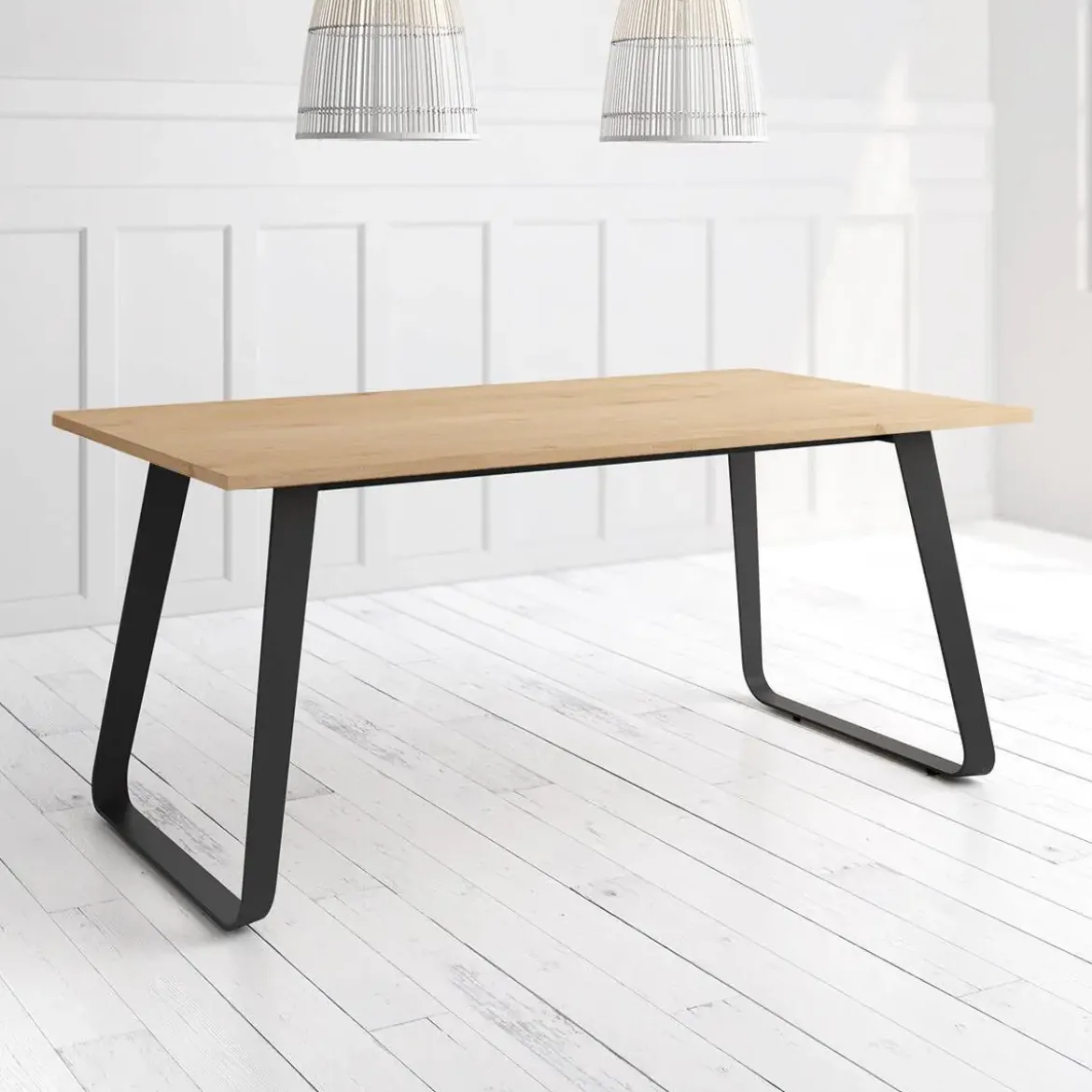 Mesa Como Rectangular 180 cm Estuctura Negra BOGAL CNG069N