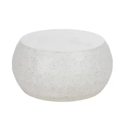 Mesa de Centro Beige en Cemento y Fibra de Vidrio 92 cm 613551