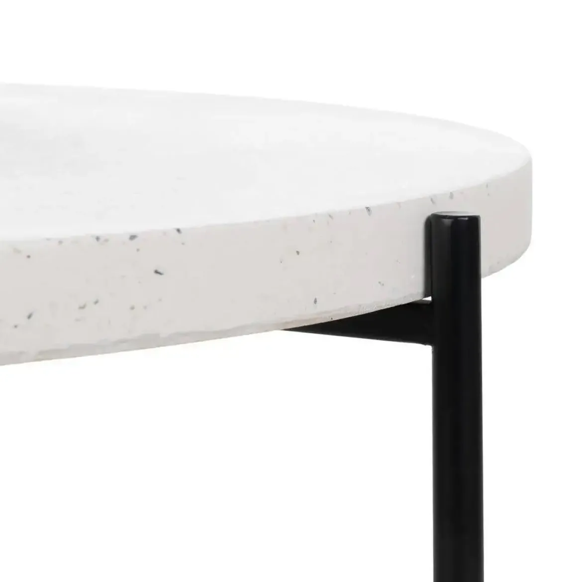 Mesa de Centro Beige y Negra en Magnesio con Patas de Hierro 68 cm 613558