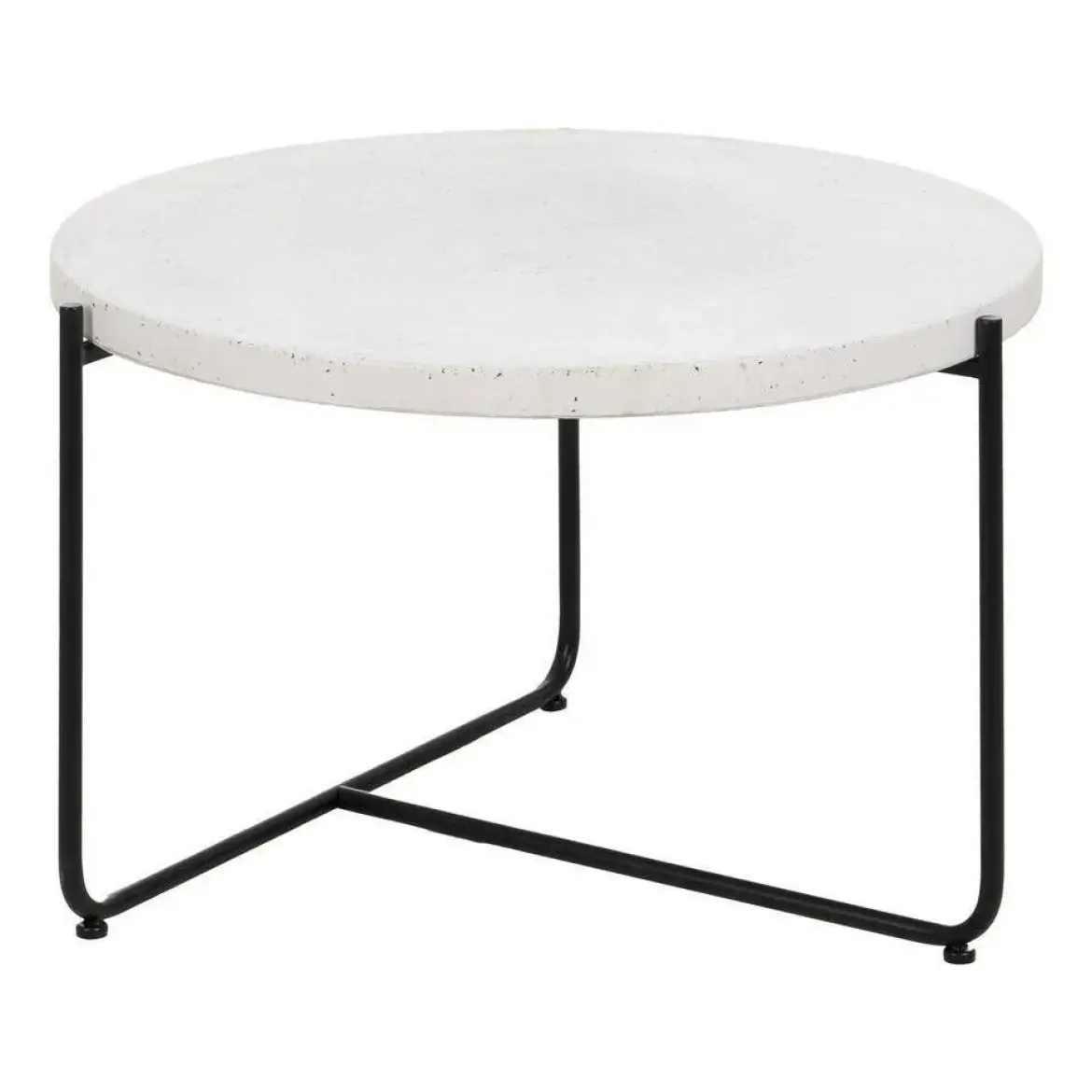 Mesa de Centro Beige y Negra en Magnesio con Patas de Hierro 68 cm 613558