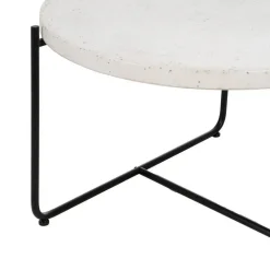 Mesa de Centro Beige y Negra en Magnesio con Patas de Hierro 68 cm 613558