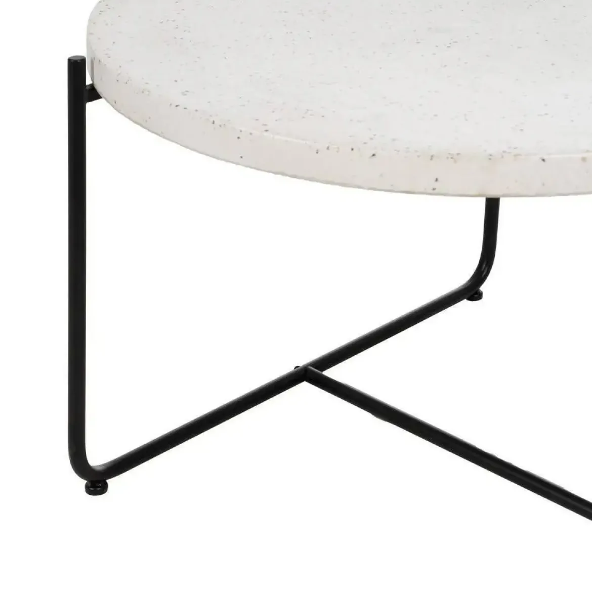 Mesa de Centro Beige y Negra en Magnesio con Patas de Hierro 68 cm 613558