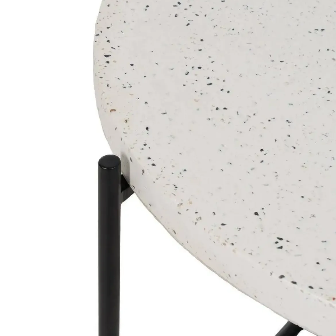 Mesa de Centro Beige y Negra en Magnesio con Patas de Hierro 68 cm 613558