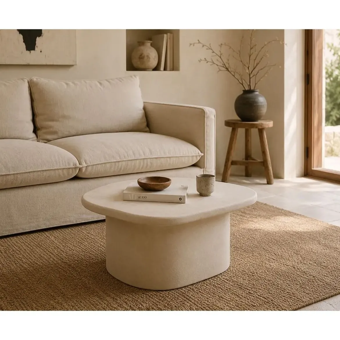Mesa de Centro Blanca Estructura de DM WILMA 60 cm 615200
