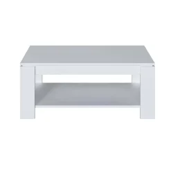 Mesa de centro blanca y brillante con tapa elevable y almacenamiento 001639A
