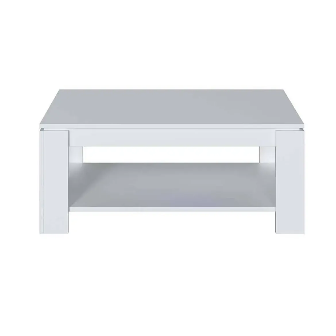 Mesa de centro blanca y brillante con tapa elevable y almacenamiento 001639A