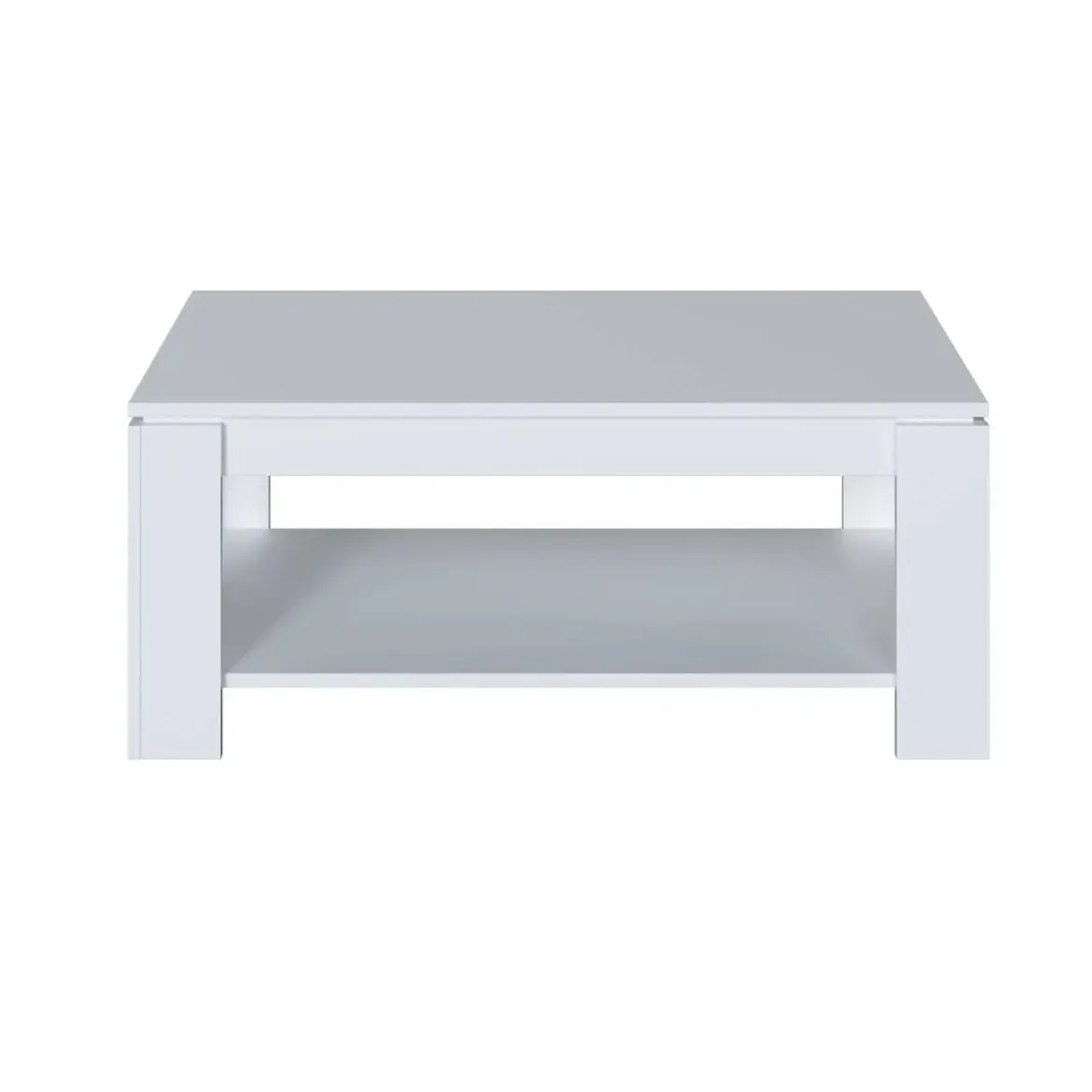 Mesa de centro blanca y brillante con tapa elevable y almacenamiento 001639A