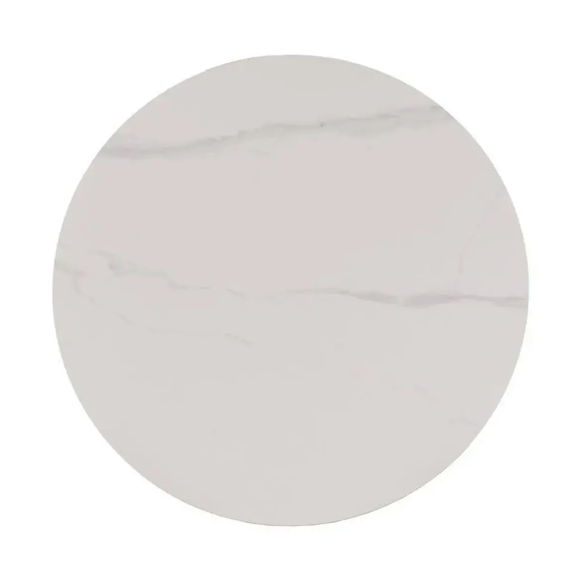 Mesa de Centro Blanco-Natural con Superficie Cerámica y Patas Metálicas 80x80x35 cm 612356