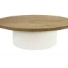 Mesa de Centro Chapada en Fresno y Lacada Blanca ZUBERI 39-410
