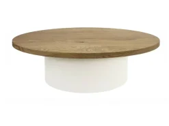 Mesa de Centro Chapada en Fresno y Lacada Blanca ZUBERI 39-410