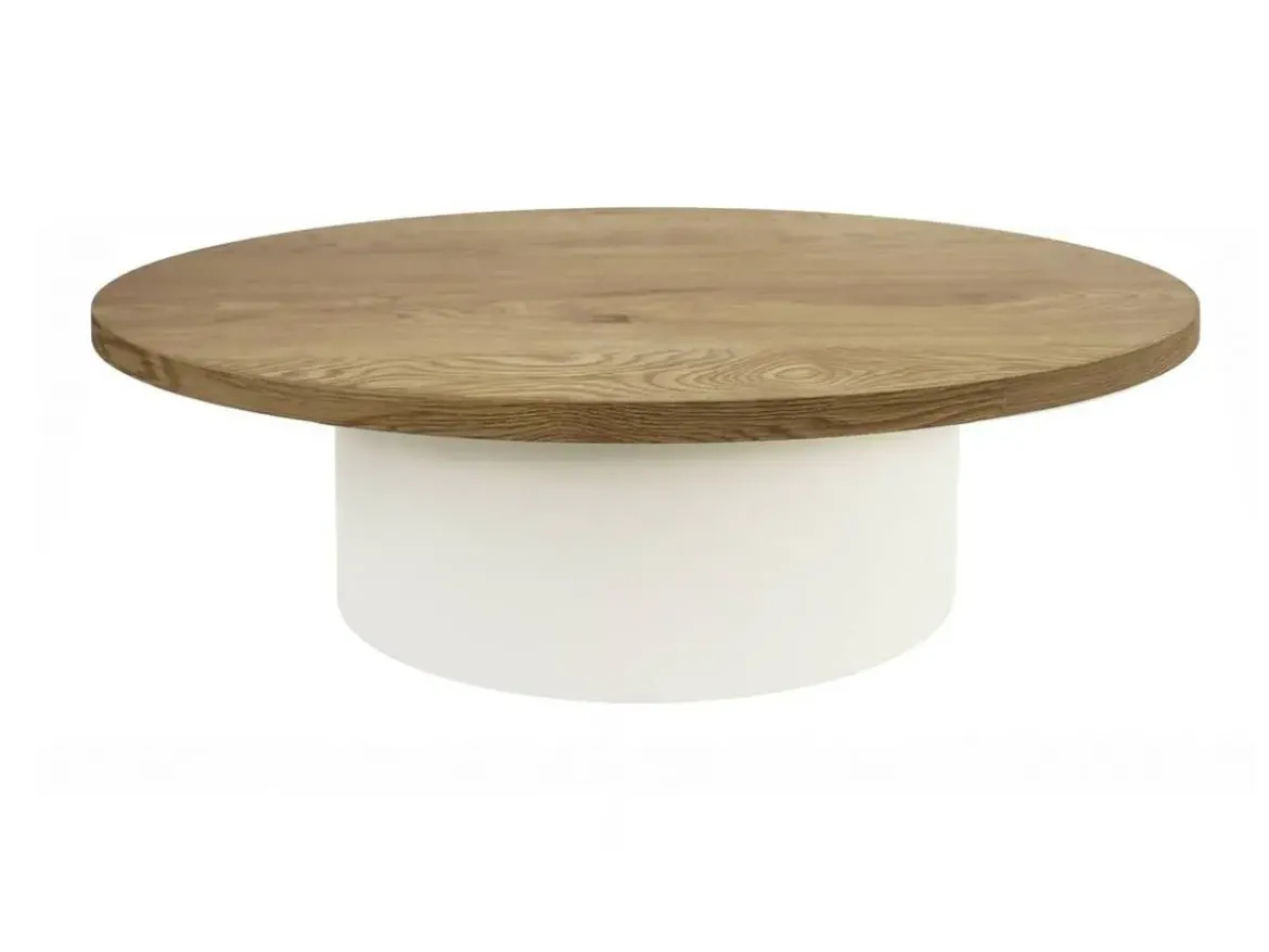 Mesa de Centro Chapada en Fresno y Lacada Blanca ZUBERI 39-410