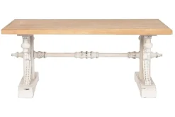 Mesa de Centro Clásica Decapé Blanco con Tapa de Abeto MB-212186
