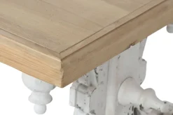 Mesa de Centro Clásica Decapé Blanco con Tapa de Abeto MB-212186