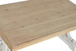Mesa de Centro Clásica Decapé Blanco con Tapa de Abeto MB-212186