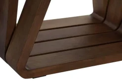 Mesa de Centro Cristal y Madera Nogal 130 cm MB-204498