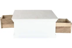 Mesa de Centro Cuadrada en Madera de Mango Blanco MB-219425