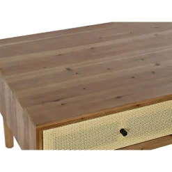 Mesa de Centro de Abeto y Ratán MB-193517