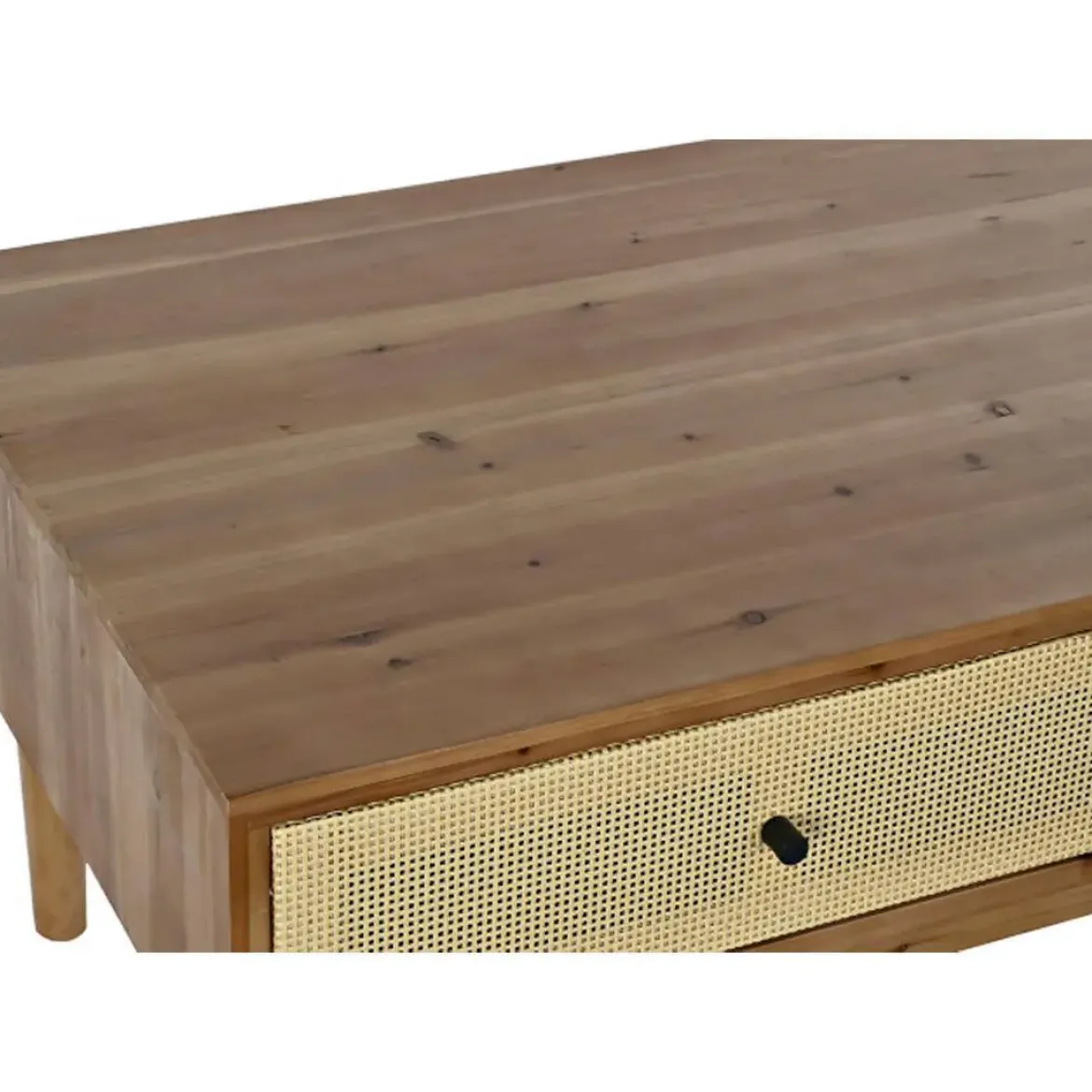 Mesa de Centro de Abeto y Ratán MB-193517
