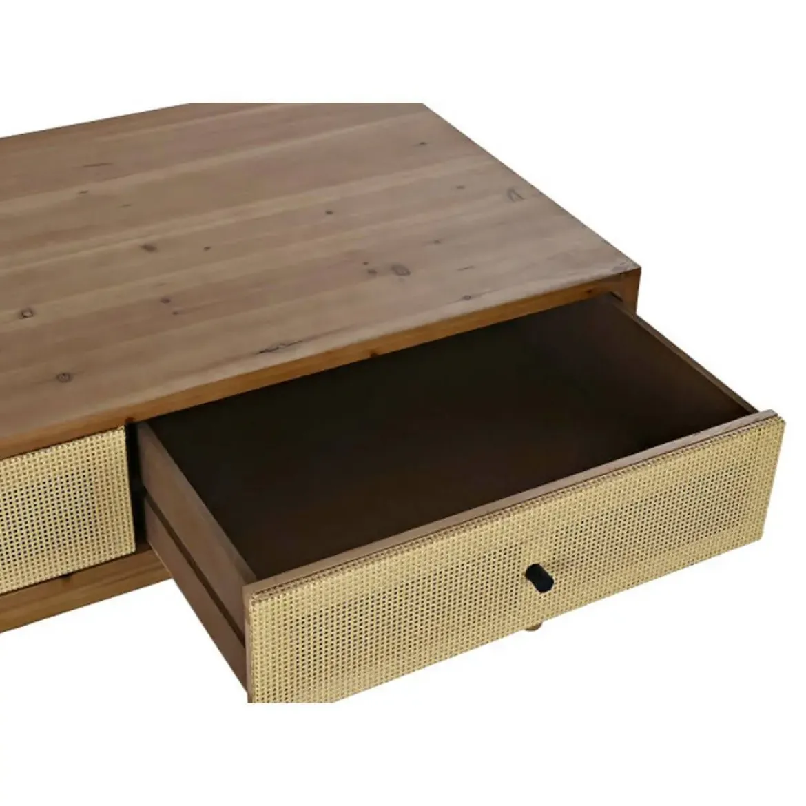 Mesa de Centro de Abeto y Ratán MB-193517