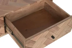 Mesa de Centro de Acacia con Cajones y Patas de Metal MB-222422
