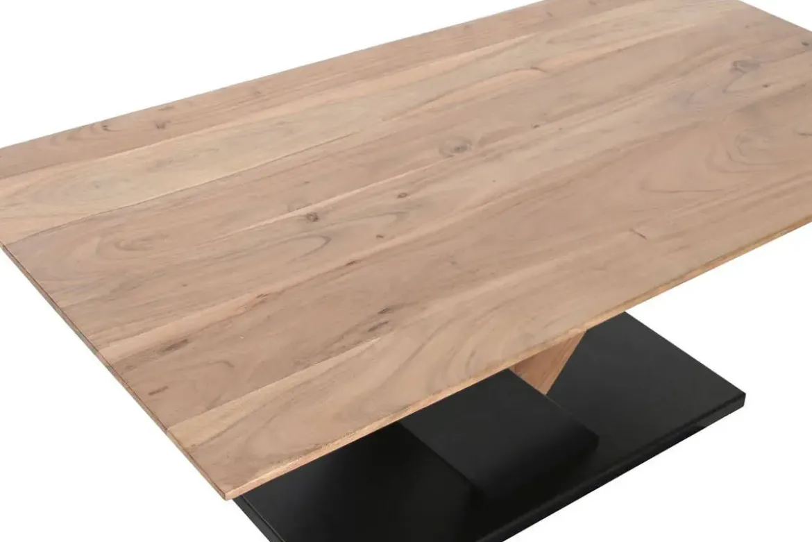 Mesa de Centro de Acacia con Patas de Metal MB-207410