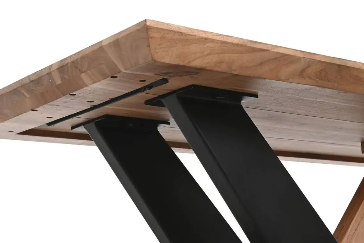 Mesa de Centro de Acacia con Patas de Metal MB-207410