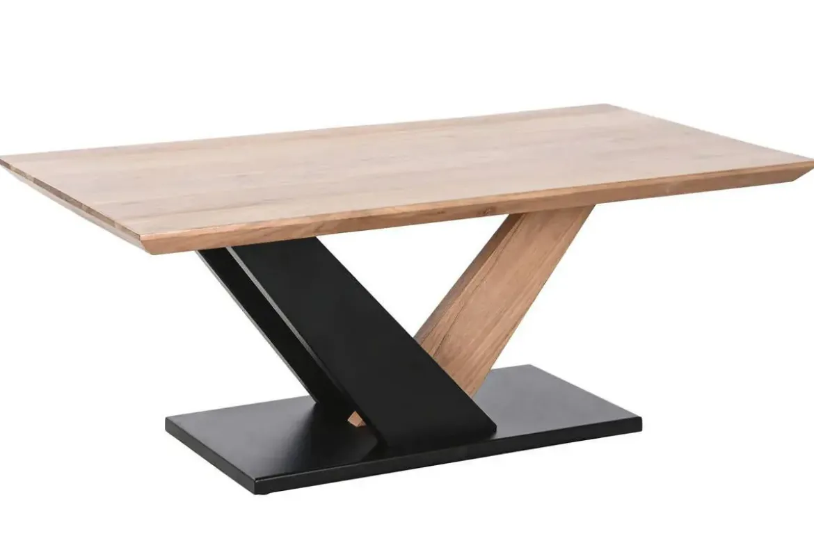 Mesa de Centro de Acacia con Patas de Metal MB-207410